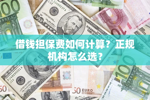 济南借钱担保费如何计算？正规机构怎么选？